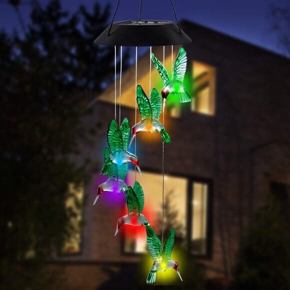 Merkury Solar Cascading Hummingbirds Color Changing LED Lights NEW - Picture 9 of 10